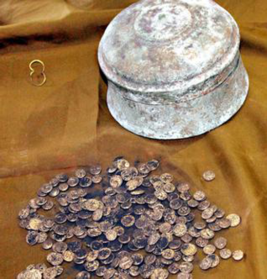 Copper pitcher with gold coins found in Shivamogga
